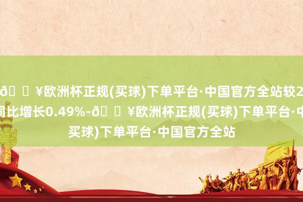 🔥欧洲杯正规(买球)下单平台·中国官方全站较2023年同时同比增长0.49%-🔥欧洲杯正规(买球)下单平台·中国官方全站