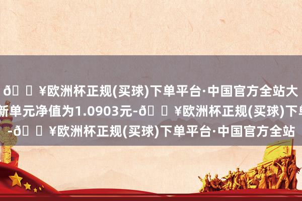 🔥欧洲杯正规(买球)下单平台·中国官方全站大澄净旭纯债债券A最新单元净值为1.0903元-🔥欧洲杯正规(买球)下单平台·中国官方全站