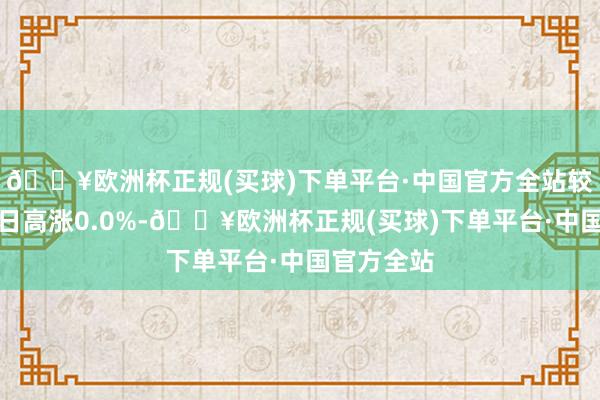 🔥欧洲杯正规(买球)下单平台·中国官方全站较前一来回日高涨0.0%-🔥欧洲杯正规(买球)下单平台·中国官方全站